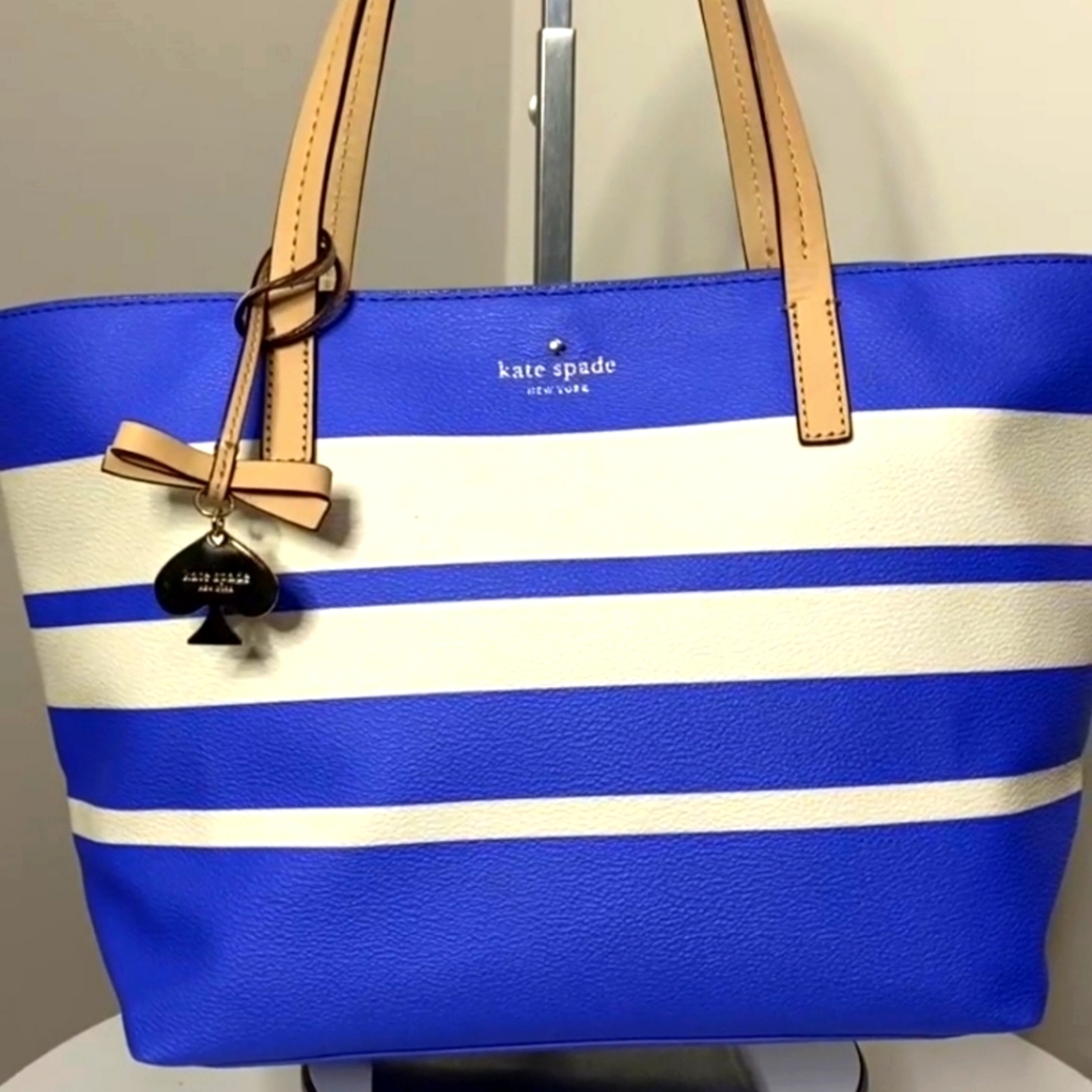 Kate Spade Hawthorne Lane Rayan Royal Blue Stripe Tote